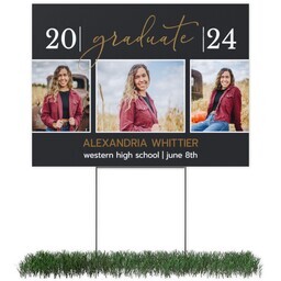 Photo Yard Sign 18x24 (with H-Stake) with Elegant Script Graduate design