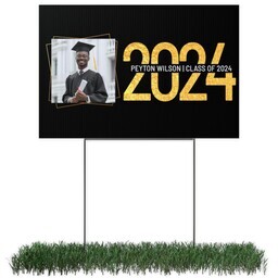 Photo Yard Sign 12x18 (with H-Stake) with Bold Graduation design