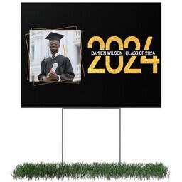 Photo Yard Sign 18x24 (with H-Stake) with Bold Graduation design