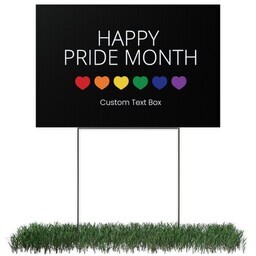 Photo Yard Sign 12x18 (with H-Stake) with Rainbow Hearts Pride design
