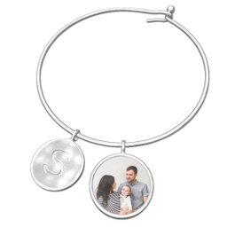 Bracelet with Photo Charm and Letter Charm