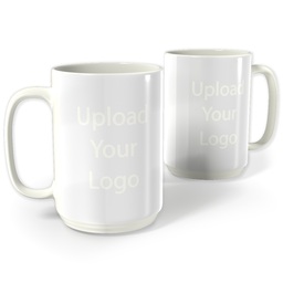White Photo Mug, 15oz with Upload Your Logo design