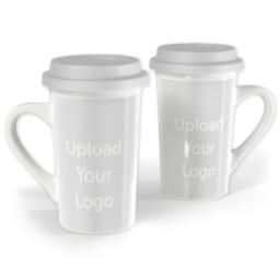 Thumbnail for Premium Grande Photo Mug with Lid, 16oz with Upload Your Logo design 1