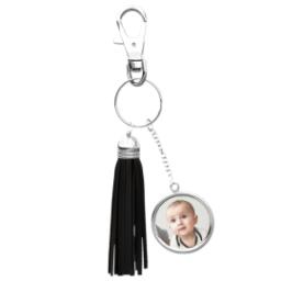 Thumbnail for Black Tassel Silver Keychain with Full Photo design 1