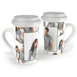 Premium Grande Photo Mug with Lid, 16oz with Tiled Photo design