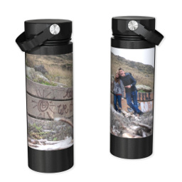 Stainless Steel Water Bottle - Black with Full Photo design