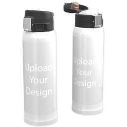 Water Bottle with Flip Top Lid with Upload Your Design design