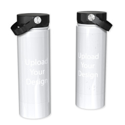 Stainless Steel Water Bottle - White with Upload Your Design design