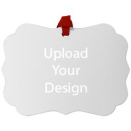Thumbnail for Scalloped Metal Ornament with Upload Your Design design 1