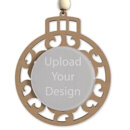 Beaded Wood & Acrylic Ornament with Upload Your Design design