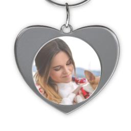 Thumbnail for Silver Plated Heart Keychain with Full Photo design 2