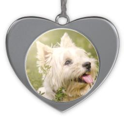 Thumbnail for Silver Plated Heart Ornament with Full Photo design 2