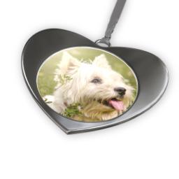 Thumbnail for Silver Plated Heart Ornament with Full Photo design 3