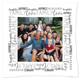16x16 Throw Pillow with Family Values design