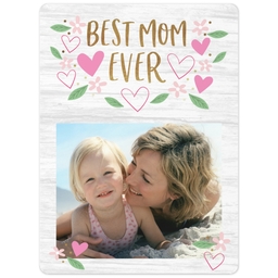 3x4 Photo Magnet with Floral Laurel design