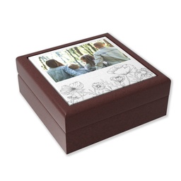 Photo Keepsake Boxes with Sketched Flowers design