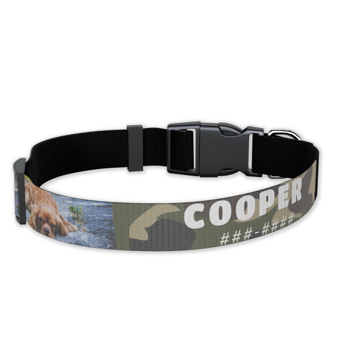 Custom camo dog sales collars