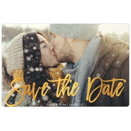 4x6 Photo Magnet with Curly Save the Date design