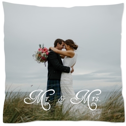 16x16 Throw Pillow with Elegant Print Mr And Mrs design