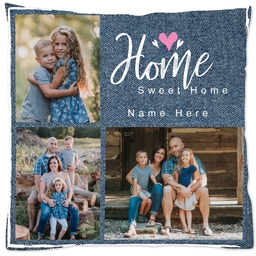 16x16 Throw Pillow with Home Sweet Home design
