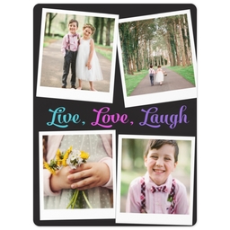 3x4 Photo Magnet with Live Love Laugh Brights design