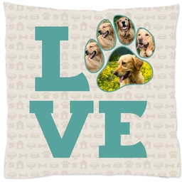 16x16 Throw Pillow with Love - Puppy Paw design