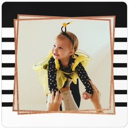 3x3 Photo Magnet with Modern Stripes design