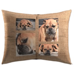 Pet Bed Plush Fleece 50x40 with Burlap design