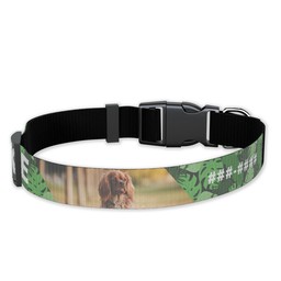 Pet Collar, Large with Tropical Greenery design