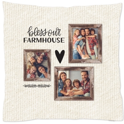16x16 Throw Pillow with Blessed Farmhouse design