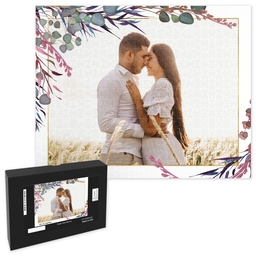 16x20 Premium Photo Puzzle With Gift Box (520-piece) with Boho Floral Border design