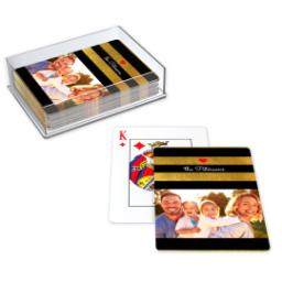 Thumbnail for Photo Playing Cards with Bold Black & Gold Stripes design 2