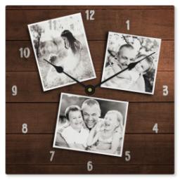 Thumbnail for Metal Photo Wall Clock with Darkwood Frames design 1