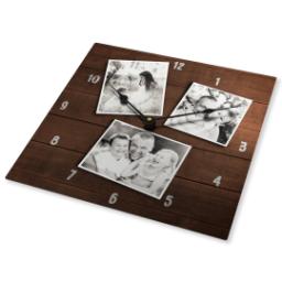 Thumbnail for Metal Photo Wall Clock with Darkwood Frames design 2