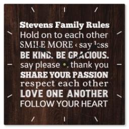 Thumbnail for Metal Photo Wall Clock with Family Rules design 1