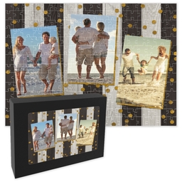 11x14 Premium Photo Puzzle With Gift Box (252-piece) with Gold Dots Collage design