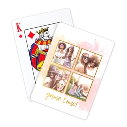 Photo Playing Cards with Golden Watercolor design