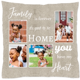 16x16 Throw Pillow with Good To Be Home design