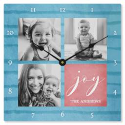 Thumbnail for Metal Photo Wall Clock with Joy Blocks design 1