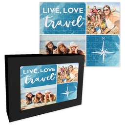 8x10 Premium Photo Puzzle With Gift Box (110-piece) with Live, Love, Travel design