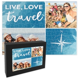 11x14 Premium Photo Puzzle With Gift Box (252-piece) with Live, Love, Travel design