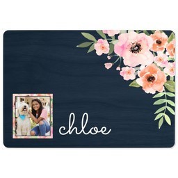 Pet Mat with Navy Floral design