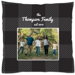 16x16 Throw Pillow with Plaid Family design