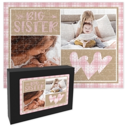 11x14 Premium Photo Puzzle With Gift Box (252-piece) with Rustic Big Sister design