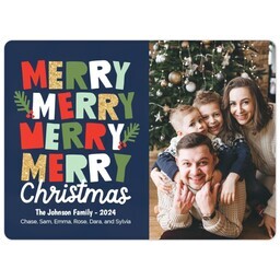 3x4 Photo Magnet with Colorful Merry Merry design