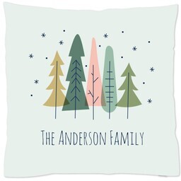 16x16 Throw Pillow with Happy Holidays Trees design