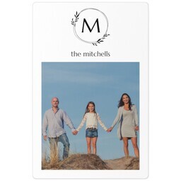 4x6 Photo Magnet with Laurel Monogram design