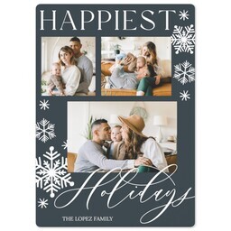 5x7 Photo Magnet with Powdered Snowflakes design