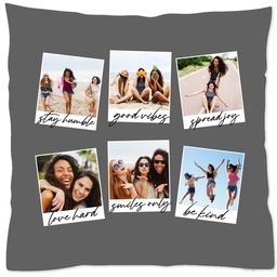 16x16 Throw Pillow with Snapshot Collage Frames design
