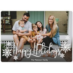 5x7 Photo Magnet with Snow Filled Snowflakes design